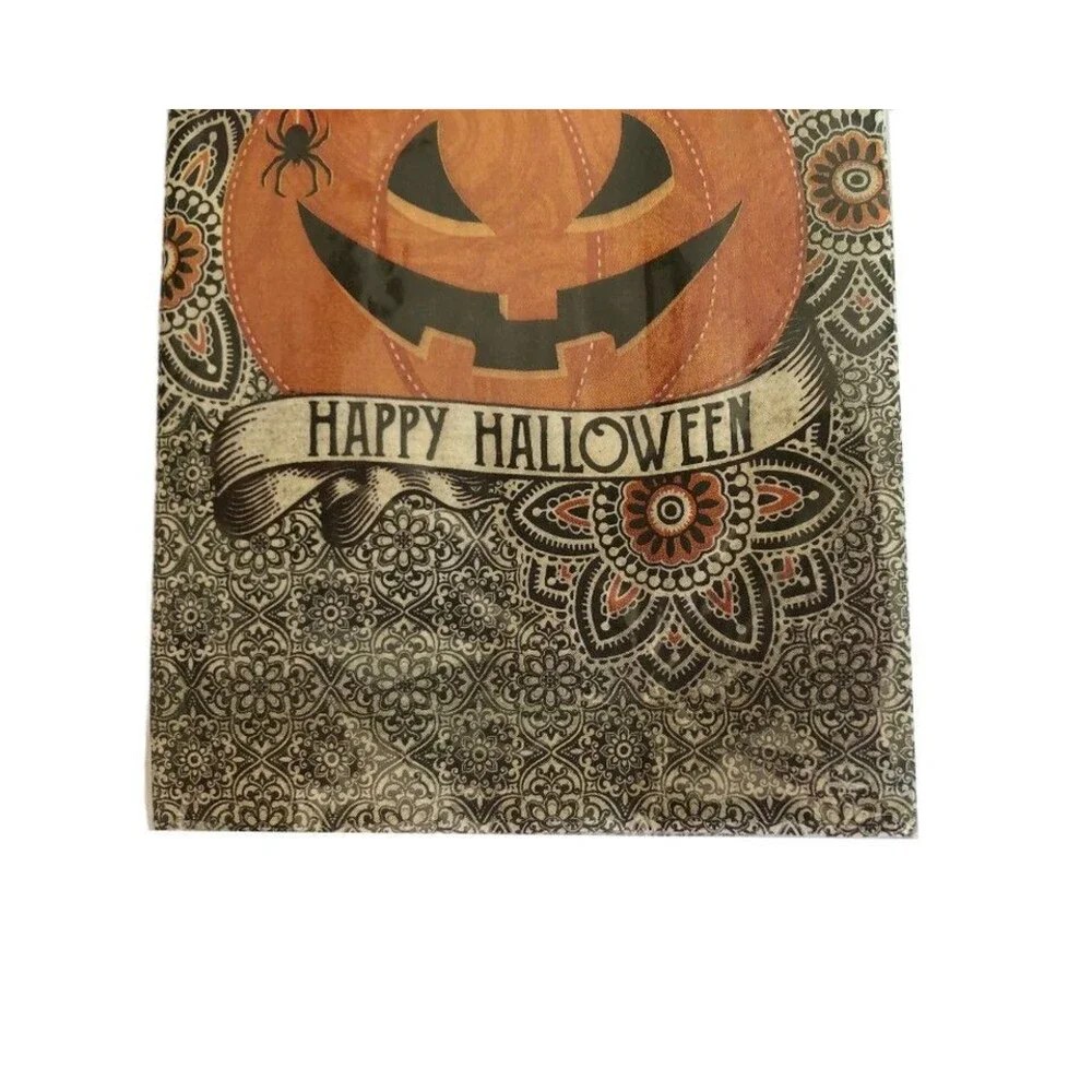 Happy Halloween Paper Dinner Napkins Pumpkin 32 Pk Hand Buffet Towels Decoupage